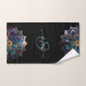 Elégant élégant Noir Or coloré Mandala (Serviette à main)