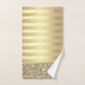 Élégant élégant Parties scintillant Gold Stripes b (Serviette à main)