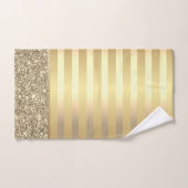 Élégant élégant Parties scintillant Gold Stripes b (Serviette à main)