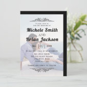 Elegant  elementen en fotobruiloft kaart (Staand voorkant)