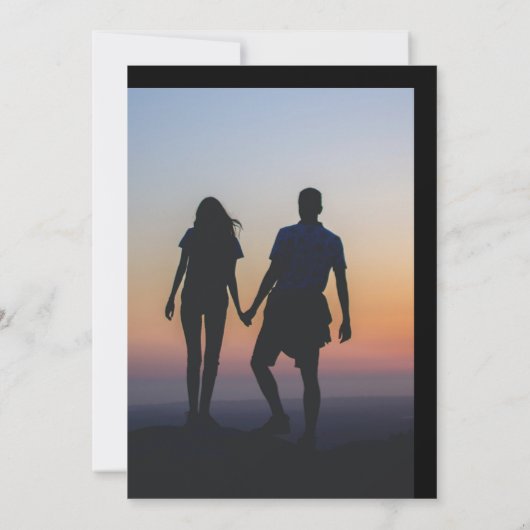 Elegant  elementen en fotobruiloft kaart (Achterkant)