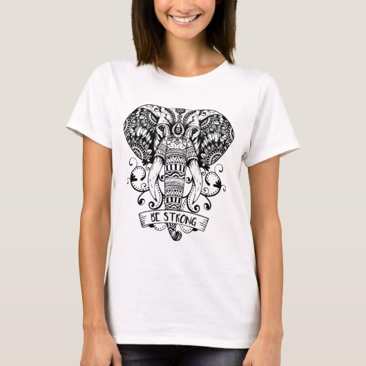 Elegant Elephant head-ontwerp T-shirt (Voorkant)