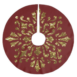 Elegant elke kleur met gedrukt goud folie ontwerp kerstboom rok