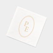 Elegant Embleem Dubbel Ovaal Luxe Modern Monogram Folie Servetten (Links)