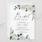 Elegant Emeral Ivory White Floral Vrijgezellenfees Kaart (Voorkant)