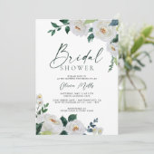 Elegant Emeral Ivory White Floral Vrijgezellenfees Kaart (Staand voorkant)