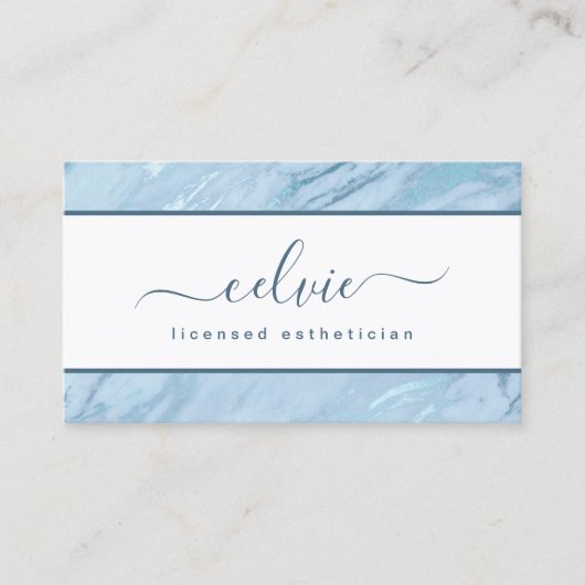 Elegant Emerald Blue Marble | VISITEKAARTJE (Voorkant)