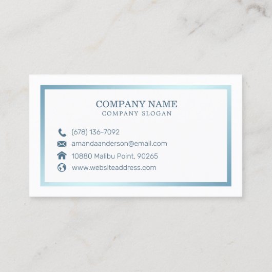 Elegant Emerald Blue Marble | VISITEKAARTJE (Achterkant)