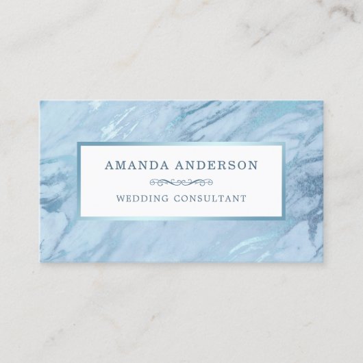 Elegant Emerald Blue Marble | VISITEKAARTJE (Voorkant)