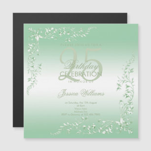 Elegant Emerald Decoration 25th Birthday Magnetische Uitnodiging