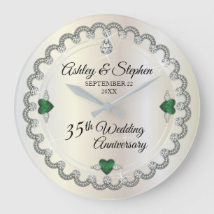 Elegant Emerald Diamonds 35th Wedding Jubileum Grote Klok