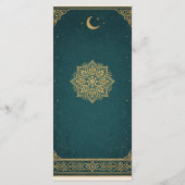 Elegant Emerald & Gold Ornate Arch Wedding Menu (Dos)