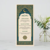 Elegant Emerald & Gold Ornate Arch Wedding Menu (Debout devant)