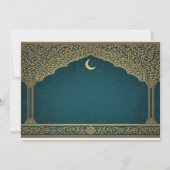 Elegant Emerald & Gold Ornate Arch Wedding RSVP (Achterkant)