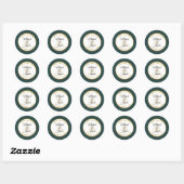 Elegant Emerald Gold Winter Holiday Weddenschap Ronde Sticker (Vel)