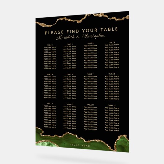 Élégant Emerald Green 12 Table Mariage Siège (Angle)