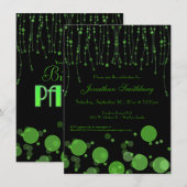 Elegant Emerald Green Birthday Party Invite Kaart (Voorkant / Achterkant)