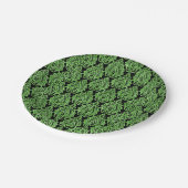 Elegant  Emerald Green Black Damask Pattern Papieren Bordje (Gekanteld)