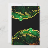 Elegant Emerald Green Bronze Gold Wedding Kaart (Achterkant)