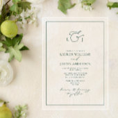 Elegant Emerald Green Calligraphy Monogram Wedding Acryl Uitnodigingen