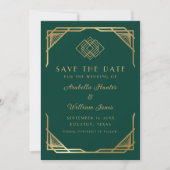 Elegant Emerald Green Calligraphy Script  Save The Date (Voorkant)
