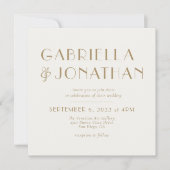 Elegant Emerald Green Cream Gold Wedding Kaart (Voorkant)