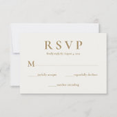 Elegant Emerald Green Cream Wedding RSVP Kaart (Voorkant)