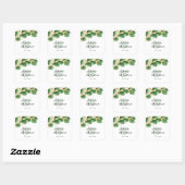 Elegant Emerald Green en Gold Eucalyptus Wedding Vierkante Sticker (Vel)