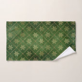 Elegant Emerald Green en Gold Snowflakes Bad Handdoek (Handdoek)