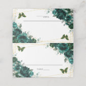 Elegant Emerald Green Floral Butterflies Wedding (Buitenkant ongevouwen)