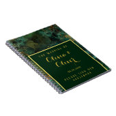Elegant Emerald Green & Gold Glitter Wedding Guest Notitieboek (Rechterzijde)