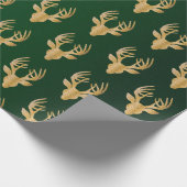 Elegant Emerald Green Gold-kerstrenrendiercadeau Cadeaupapier (Hoek)