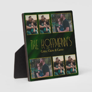 Elegant Emerald Green Gold Lijsten 6 Familie Foto Fotoplaat