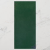 Élégant Emerald Green & Gold Mariage Dinner Menu (Dos)