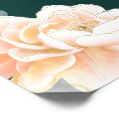 Elegant Emerald Green Gold Peach Floral Wedding Poster (Hoek)