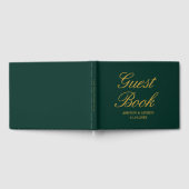 Elegant Emerald Green Gold Wedding Guest Book Gastenboek (Volledig)