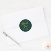 Elegant Emerald Green Gold Wedding Hartelijk dank Ronde Sticker (Envelop)