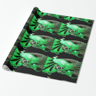 ELEGANT EMERALD GREEN PEACOCK JEWEL EN GEM STONES CADEAUPAPIER