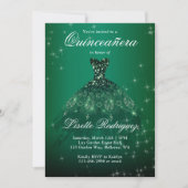 Elegant Emerald Green Quinceanera Kaart (Voorkant)