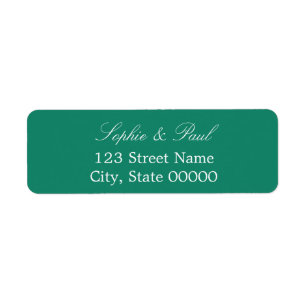 Elegant Emerald Green Return-adreslabel Etiket