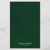 Élégant Emerald Green Rose Budget Mariage Menu (Dos)