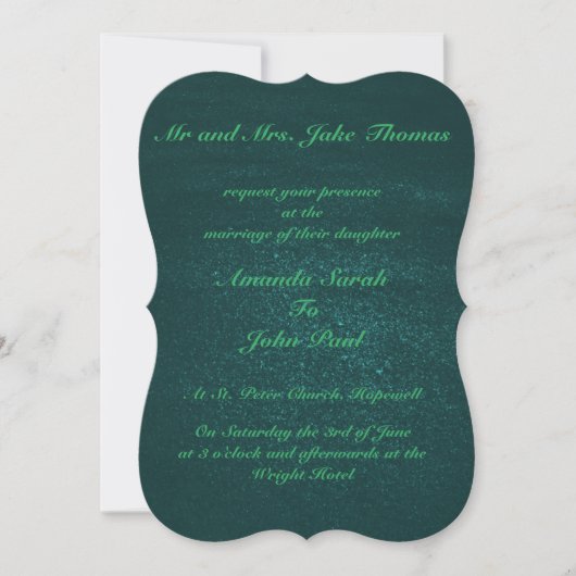 Elegant Emerald Green Wedding Kaart (Voorkant)