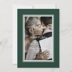 Elegant Emerald Green Wedding Save the Date Kaart