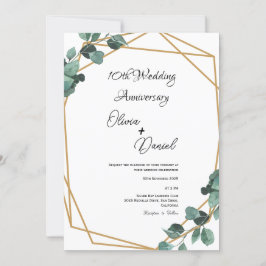 Elegant Emerald Leaf Wedding Anniversary  Kaart
