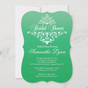 Élégant Emerald Ombre nuptiale Invitation douche n