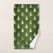 Élégant Émeraude Vert Et Or Arbres De Noël (Serviette à main)