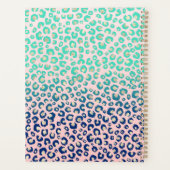 Élégant empreinte de léopard or bleu Mint Gradient (Dos)