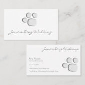 Élégant Empreinte de patte Carte de visite de marc (Devant / Derrière)