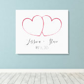 Elégant empreinte digitale coeur mariage canevas l (Insitu (Plancher de Bois))