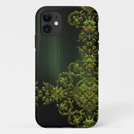Elegant Emrald Green Damask Case-Mate iPhone Case (Achterkant)